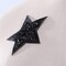 3.5" Black Star with Faux Leather Beaded Iron On Applique Large Patch